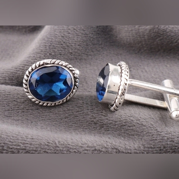 Sassy Wildflower Other - Sterling Silver London BLue Topaz Cuff Links